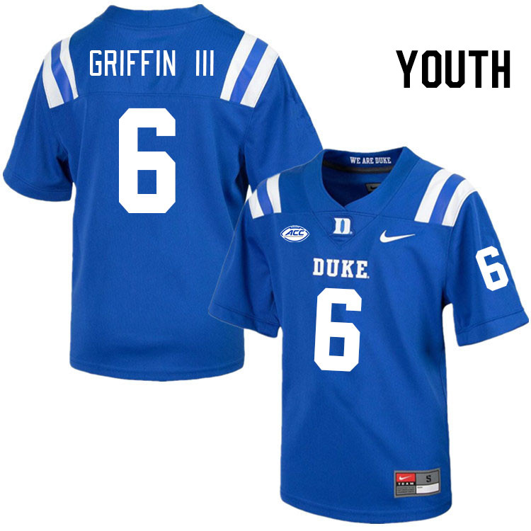 Youth #6 Leon Griffin III Duke Blue Devils College Football Jerseys Stitched Sale-Royal